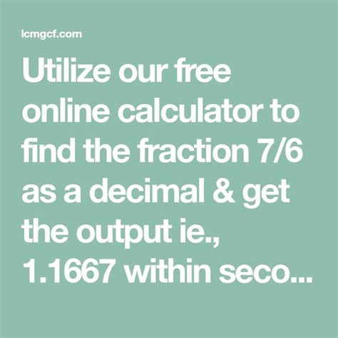 1667/24|Fraction to Decimal Calculator .